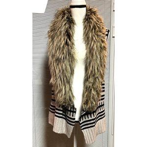 Anthropologie Nettoyer A Sec Faux Fur Sleeveless Sweater